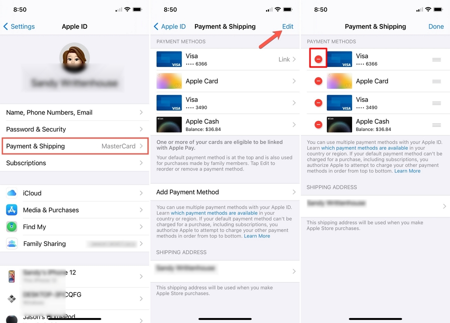 Remove and Re-Add Your Card