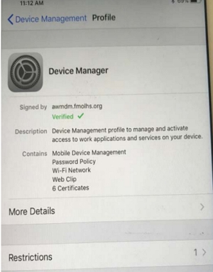 check if your iPhone is enrolled in an AirWatch MDM program