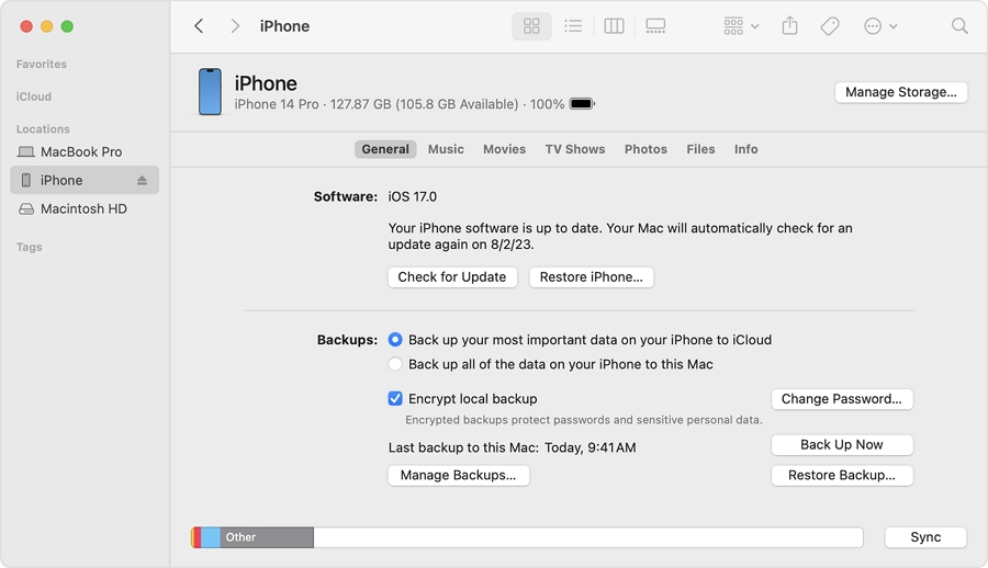 restore your iPhone with iTunes or Finder