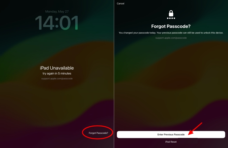 Fix iPad Unavailable Screen via the Old Passcode