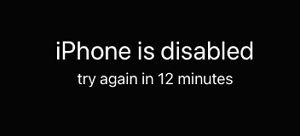 iPhone is disabled, try again in XXX minuts/hour