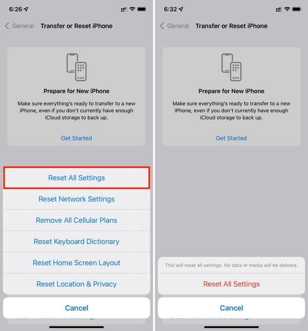 Reset iPhone Settings to Default