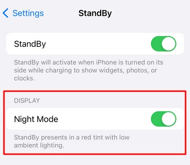 What is Night Mode for StandBy on iPhone