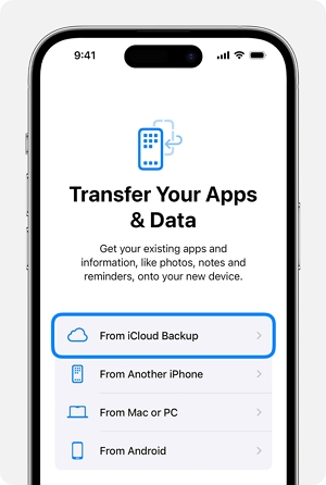 restore your data from iCloud backup