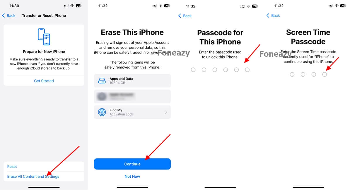 Erasing All Content and Settings Won't Bypass Screen Time Passcode